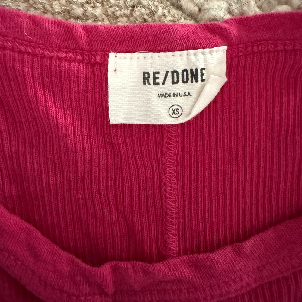 RE/DONE Pink Ribbed Tank - Picture 2 of 9